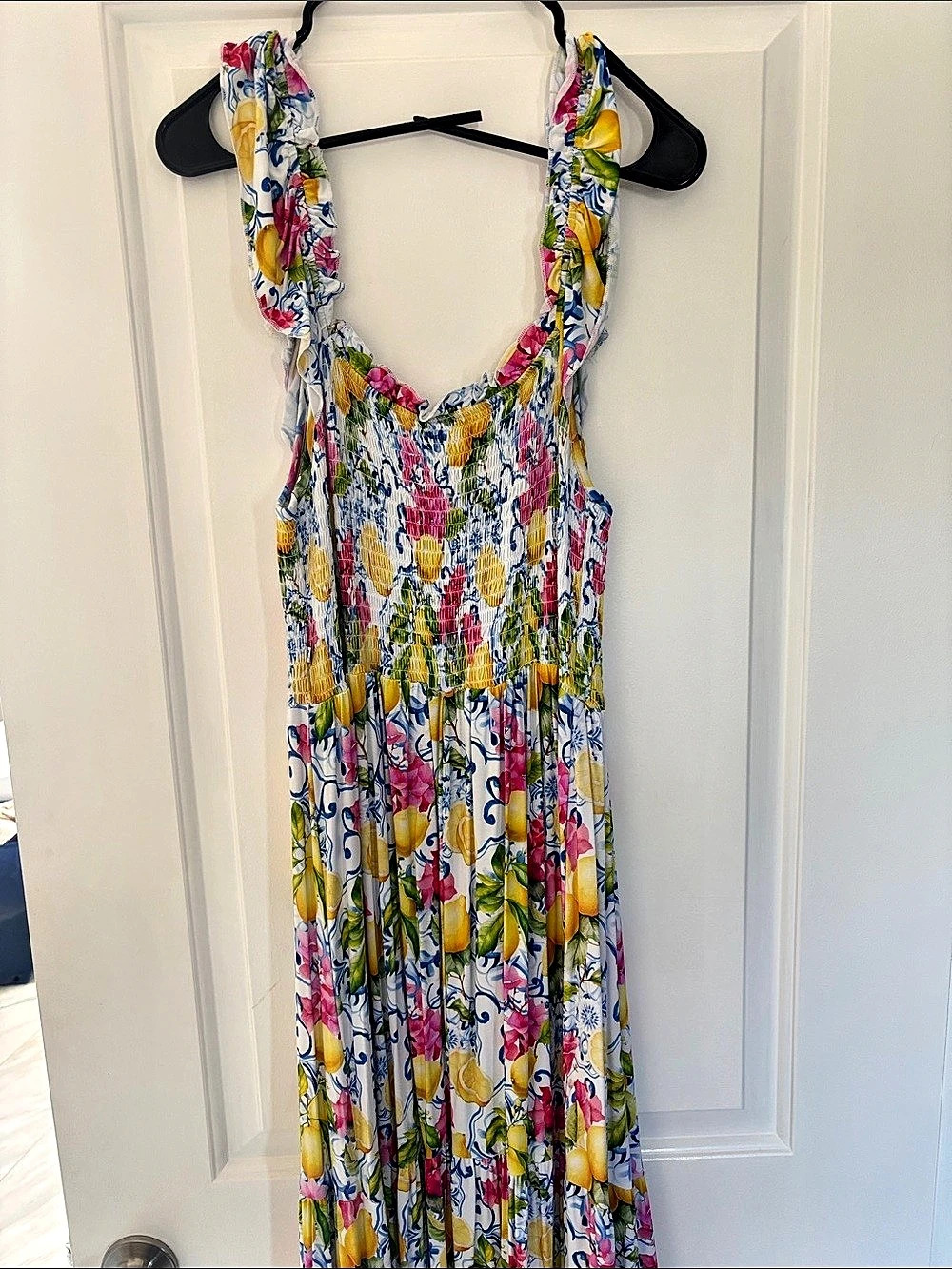 Posh Peanut Limoncello Mama Dress Floral Maxi Blue & Yellow